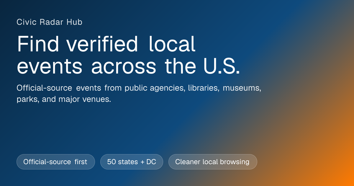 Verified U.S. Local Events From Official Sources